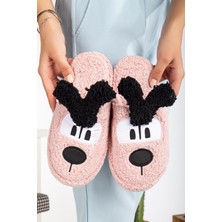 Slipcat Kadın Köpek Figürlü Sessiz Taban Peluş Ev Terliği