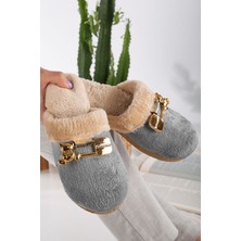 Kadın Tokalı Peluş Terlik Ev Terliği-Misafir Terliği-Bohça Terliği-Çeyiz Terliği