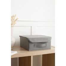 Gri Kapaklı Dolap Çekmece Içi Takı Makyaj Çamaşır Katlanır Saklama Kutusu Organizer