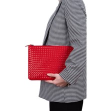 Lizy's Clutch Kırmızı Portföy El Makyaj Çantası