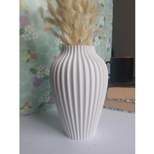 Dikey Kalın Çizgili Kabartmalı Modern Vazo