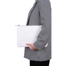 Lizy's Clutch Beyaz Portföy El Makyaj Çantası