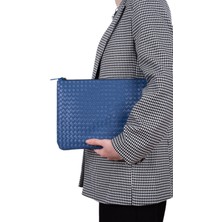 Lizy's Clutch Mavi Portföy El Makyaj Çantası