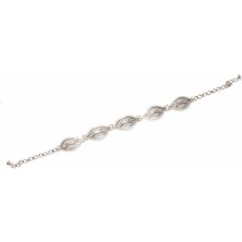 Nusret Takı 925 Ayar Gümüş Badem Motifli Telkari Bileklik