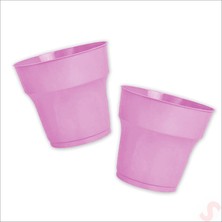 Plastik Tabak, 22CM x 24 Adet - Pembe