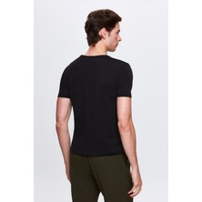 Twn Slim Fit Siyah Rayon Örme T-Shirt