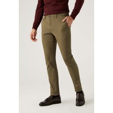Twn Silim Fit Yeşil Armürlü Chino Pantolon 4ECC3S208232M