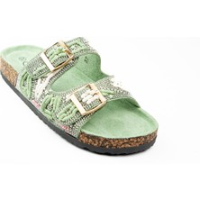 Guja 102 - 3 Yeşil Taşlı Kadın Terlik