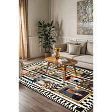 Mackenzie Modern Halı, Makinede Yıkanabilir Kaymaz Taban, Ince Salon Halısı, Mutfak Halısı ve Yolluk