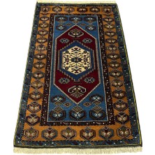 El Dokuma Sıfır Yahyalı Halısı 110 x 170 Dabazlı Turkuaz Kök Boya Halı