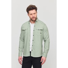 YXC Trend Maker Erkek Mint Slim Fit Dar Kalıp Pamuklu Kot Gömlek