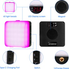 Yunpaly Cep Rgb Dolgu Işığı LED CRI95+ 2600K - 6000K Parlaklık Ayarlanabilir (Yurt Dışından)