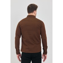 YXC Trend Maker Erkek Mint Slim Fit Dar Kalıp Pamuklu Kot Gömlek