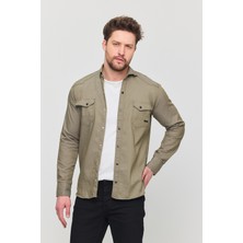 YXC Trend Maker Erkek Mint Slim Fit Dar Kalıp Pamuklu Kot Gömlek