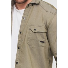 YXC Trend Maker Erkek Mint Slim Fit Dar Kalıp Pamuklu Kot Gömlek