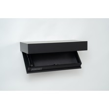 PERLUSSO/RACK60-Siyah-Rfid Kartlı Gizli Bölmeli Lake Duvar Rafı