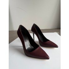 Sivri Burun Topuklu Ayakkabı Bordo