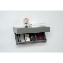 PERLUSSO/RACK60-Antrasit-Rfid Kartlı Gizli Bölmeli Lake Duvar Rafı