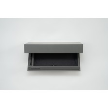 PERLUSSO/RACK60-Antrasit-Rfid Kartlı Gizli Bölmeli Lake Duvar Rafı