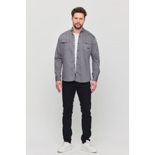 YXC Trend Maker Erkek Mint Slim Fit Dar Kalıp Pamuklu Kot Gömlek