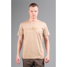 Maraton Comfort Erkek Bisiklet Yaka  Açık Vizon T-shirt