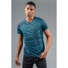 Maraton Regular Erkek Bisiklet Yaka  Turkuaz T-shirt