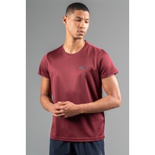 Maraton Regular Erkek Bisiklet Yaka  Bordo- T-shirt