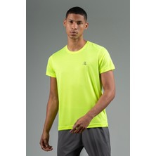 Maraton Regular Erkek Bisiklet Yaka  Neon Sarı T-shirt