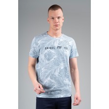 Maraton Regular Erkek Bisiklet Yaka  Mavimelanj- T-shirt