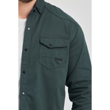 YXC Trend Maker Erkek Mint Slim Fit Dar Kalıp Pamuklu Kot Gömlek