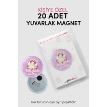 Giftcrea Yeni Doğan Kız Bebek Için Hoş Geldin Magnet – Yuvarlak Açacaklı Tasarım Modelleri