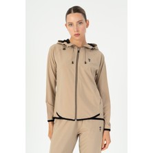 Maraton Regular Kadın Kapüşonlu  Açık Vizon Tracktop