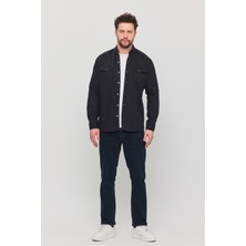 YXC Trend Maker Erkek Mint Slim Fit Dar Kalıp Pamuklu Kot Gömlek