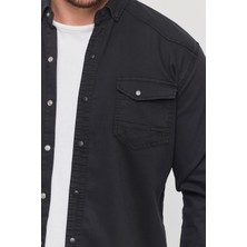 YXC Trend Maker Erkek Mint Slim Fit Dar Kalıp Pamuklu Kot Gömlek