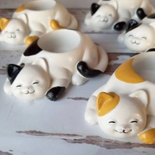 4 Adet Kedi Şeklinde Yumurtalık - Mumluk