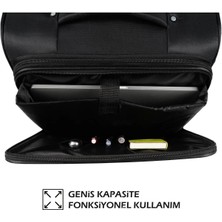 Carry-On Hostes Pilot Kabin Boy 15-17 Inc Uyumlu Laptop Bölmeli Kumaş Valiz