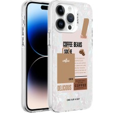 iPhone 14 Pro Max Uyumlu Mermer Desenli Iksp Marbello Kapak-Kahverengi