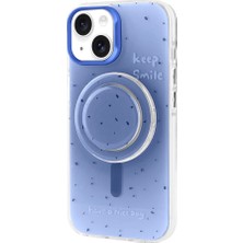 İlka Shop Apple iPhone 14 Kılıf Magsafe Şarj Özellikli Tak-Çıkar Pop Soketli Tiktok Kapak-Mavi