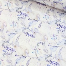 Mor Çan Çiçeği Dijital Baskı Nevresimlik Poplin Kumaş