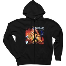 Z zepplin Manowar Warriors Of The World Siyah Fermuarlı Kapşonlu Sweatshirt