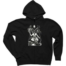 Z zepplin Baphomet Cliphas Levi Del Siyah Fermuarlı Kapşonlu Sweatshirt