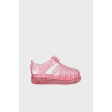 Igor Tobby Gloss Glıtter Kaymayı Önleyen Flex Foam Cırtlı Şeffaf Sandalet Kız Çocuk Sandalet S10308