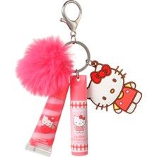 Sanrio Lisanslı Ponpon Anahtarlıklı Dudak Bakım Seti - Hello Kitty