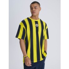 Fenerbahçe Lisanslı Çubuklu Oversize T-Shırt