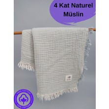Pamuk Pazen Naurel 4 Kat  Pamuk Müslin Bebek Battaniyesi – Oeko-Tex Sertifikalı 85X110 cm