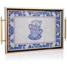 Kunst Tepsi-1 Parça-Mavi Desenli