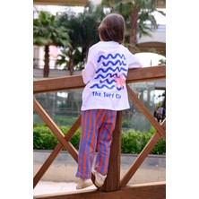 Çocuk Beyaz Yarım Kollu Baskılı Tişört - The Surf Club T-Shirt