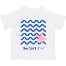Çocuk Beyaz Yarım Kollu Baskılı Tişört - The Surf Club T-Shirt