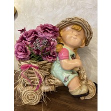 Bisikletli Kız Çocuk Saksılık