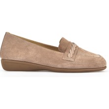 Ziya, Kadın Hakiki Deri Konfor Ayakkabı 1511050Z25992 Vizon